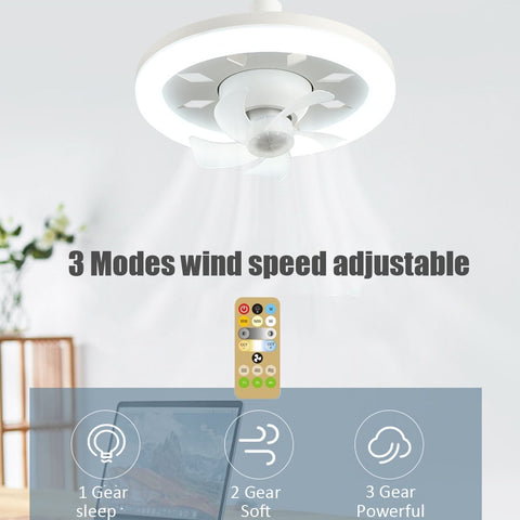 2in1 Remote Control 360 Radiant Rotating RC Ceiling Fan Lamp