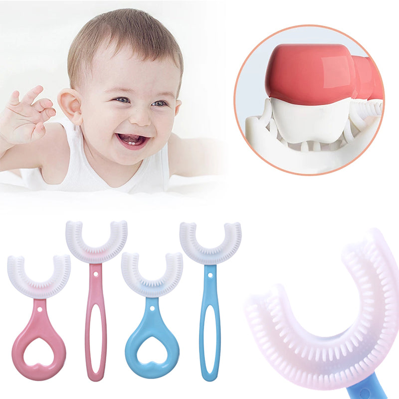 360 Degree U-shaped Child Toothbrush Silicone Kids Teeth Oral Care Cleaning